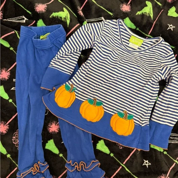 Blue Striped Pumpkin Kids Set - Picture 1 of 4